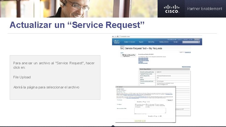 Actualizar un “Service Request” Para anexar un archivo al “Service Request”, hacer click en: