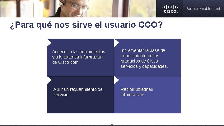 ¿Para qué nos sirve el usuario CCO? Acceder a las herramientas y a la