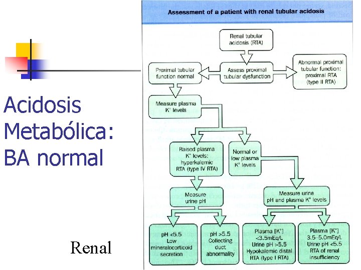 Acidosis Metabólica: BA normal Renal 