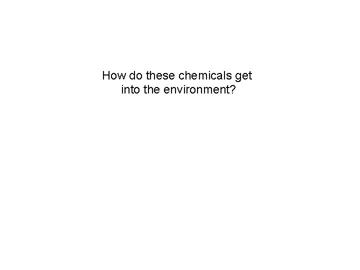 How do these chemicals get into the environment? 