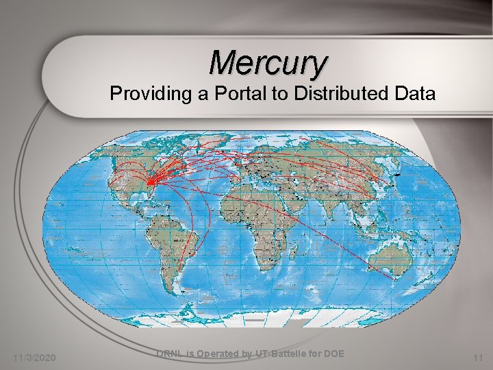 Mercury Providing a Portal to Distributed Data 11/3/2020 ORNL is Operated by UT-Battelle for