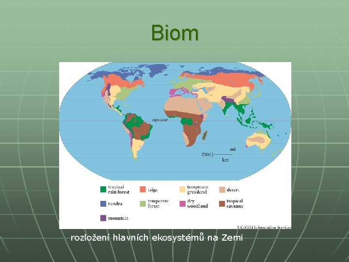 Biom rozložení hlavních ekosystémů na Zemi 