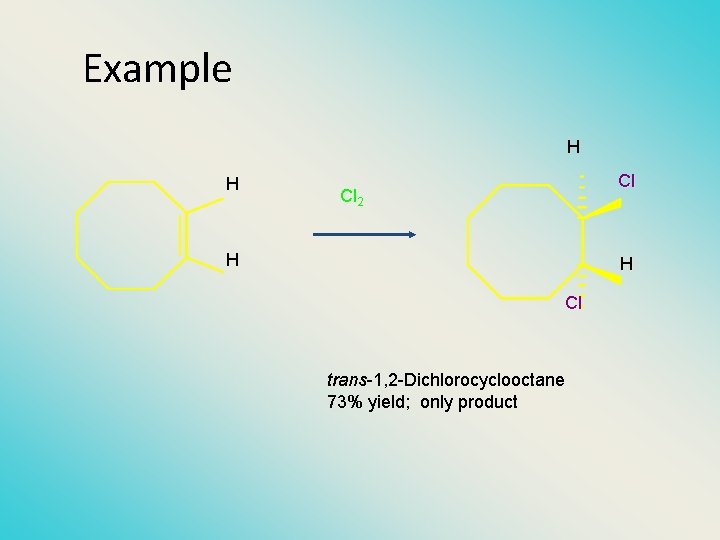 Example H H Cl Cl 2 H H Cl trans-1, 2 -Dichlorocyclooctane 73% yield;