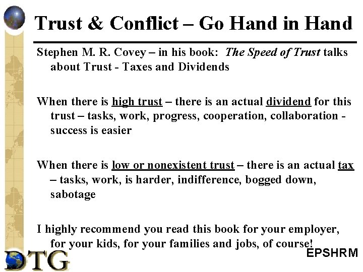 Trust & Conflict – Go Hand in Hand Stephen M. R. Covey – in