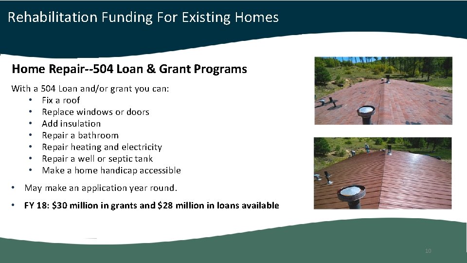 Rehabilitation Funding For Existing Homes Home Repair--504 Loan & Grant Programs With a 504