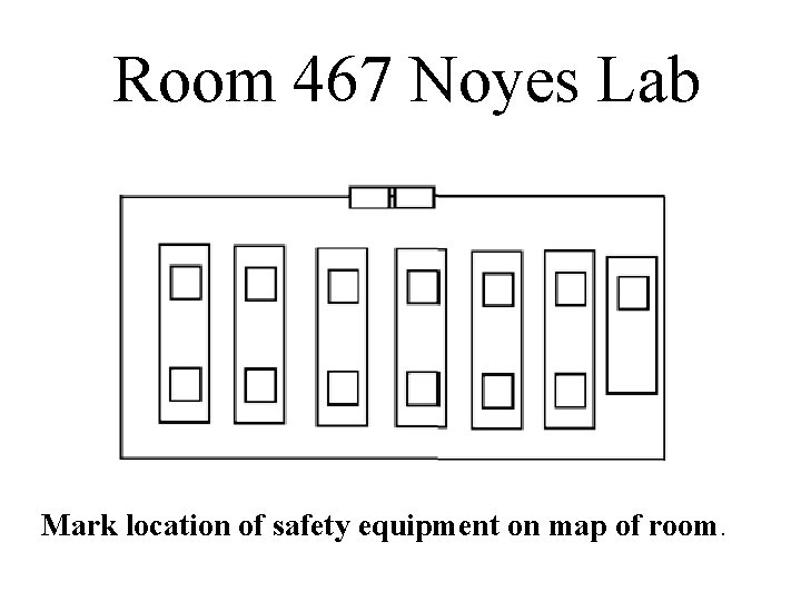 Room 467 Noyes Lab Mark location of safety equipment on map of room. 