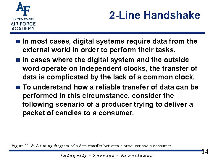 2 -Line Handshake In most cases, digital systems require data from the external world