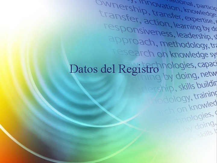 Datos del Registro 