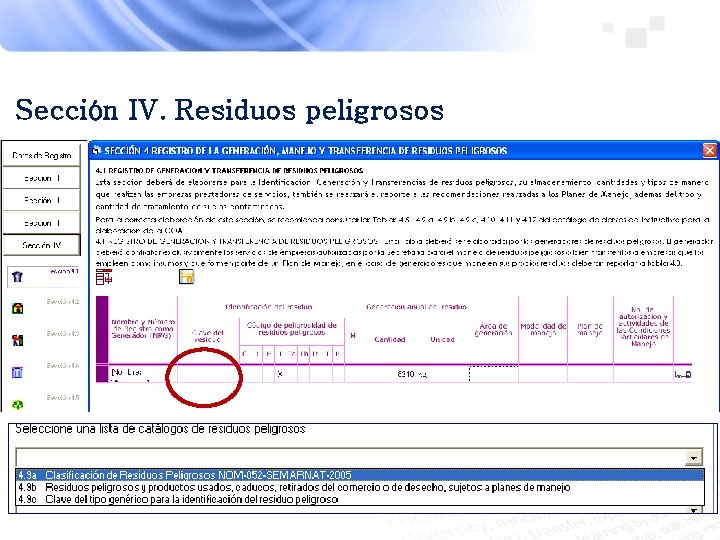 Sección IV. Residuos peligrosos 