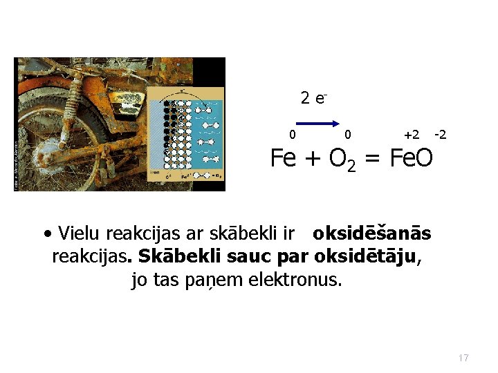 2 e 0 0 +2 -2 Fe + O 2 = Fe. O •