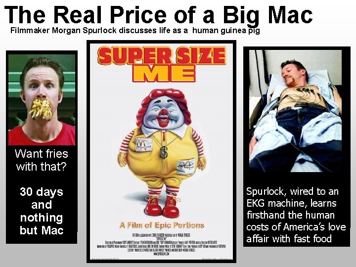 The Real Price of a Big Mac Filmmaker Morgan Spurlock discusses life as a