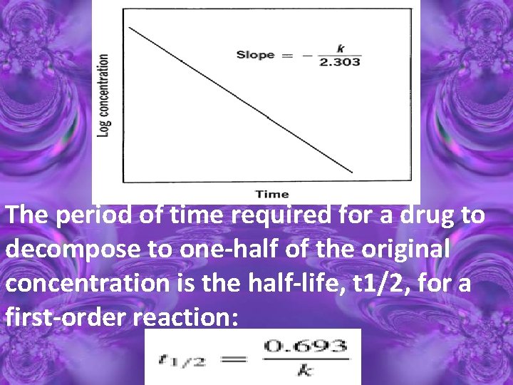 The period of time required for a drug to decompose to one-half of the