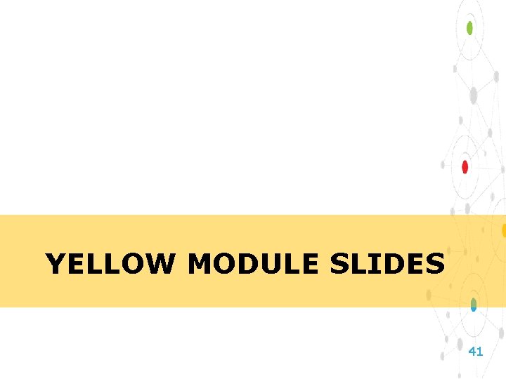 YELLOW MODULE SLIDES 41 