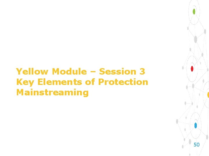 Yellow Module – Session 3 Key Elements of Protection Mainstreaming 50 