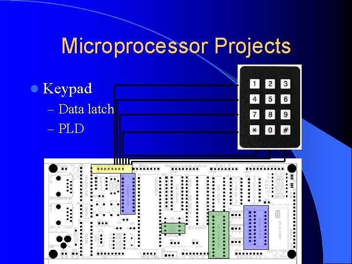 Microprocessor Projects l Keypad – Data latch – PLD 