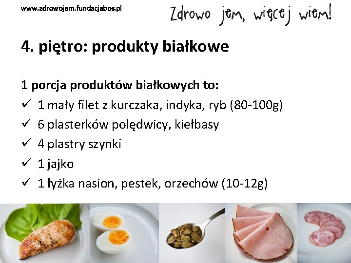 www. zdrowojem. fundacjabos. pl 4. piętro: produkty białkowe 1 porcja produktów białkowych to: ü
