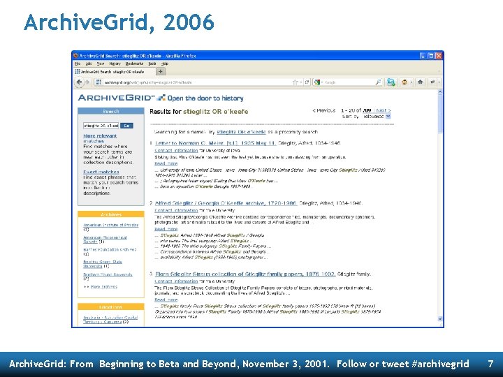 Archive. Grid, 2006 Archive. Grid: From Beginning to Beta and Beyond, November 3, 2001.