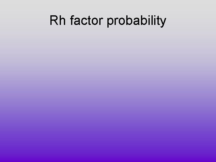 Rh factor probability 