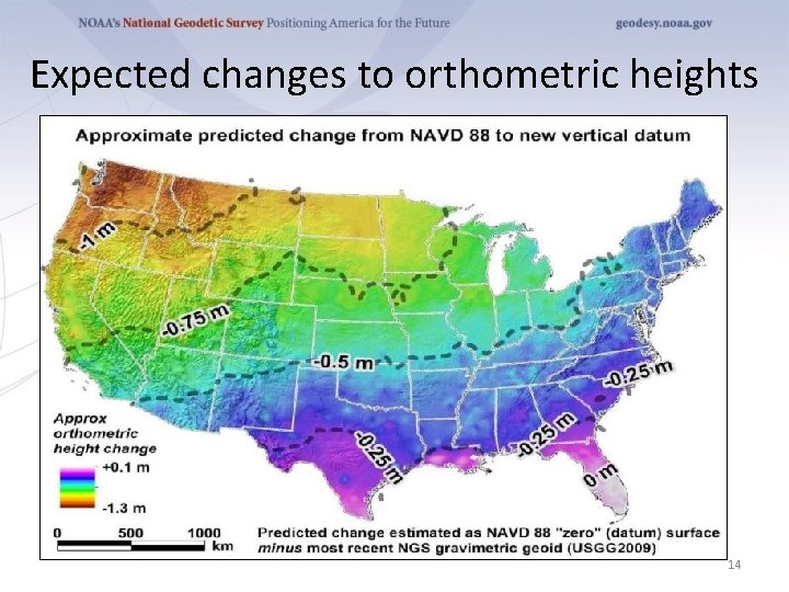 Expected changes to orthometric heights 14 