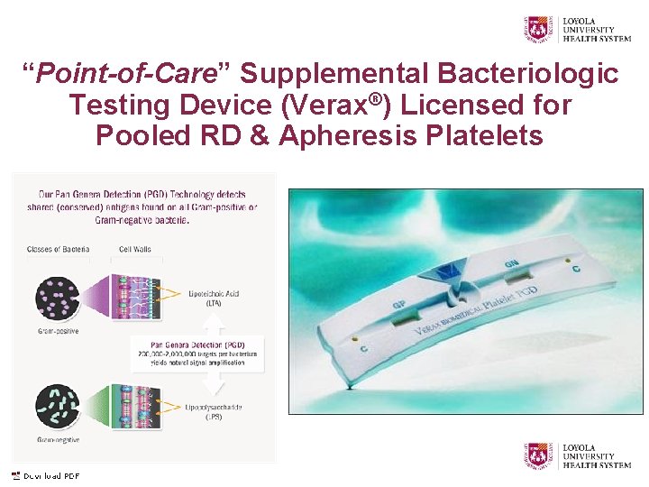“Point-of-Care” Supplemental Bacteriologic Testing Device (Verax®) Licensed for Pooled RD & Apheresis Platelets 