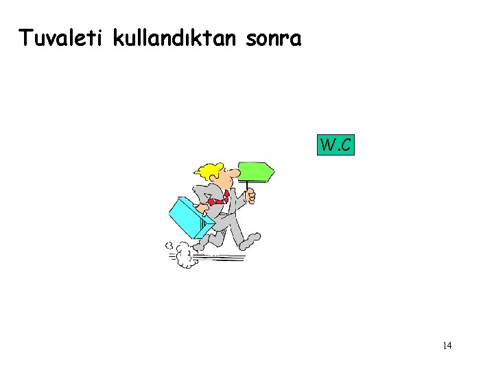 Tuvaleti kullandıktan sonra W. C l 14 