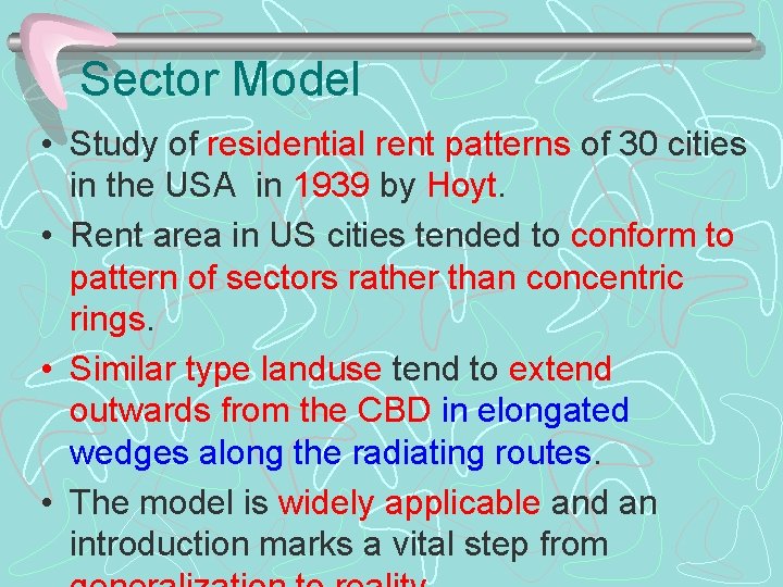 Sector Model • Study of residential rent patterns of 30 cities in the USA