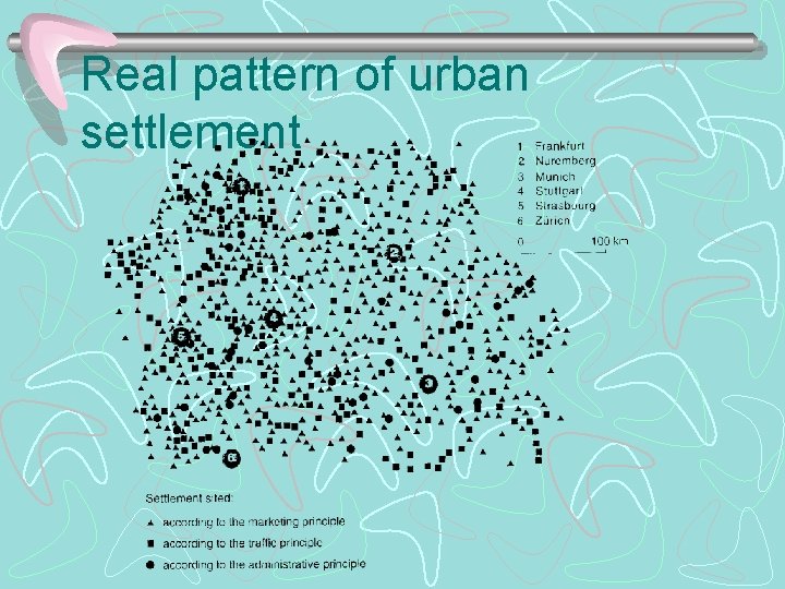 Real pattern of urban settlement 