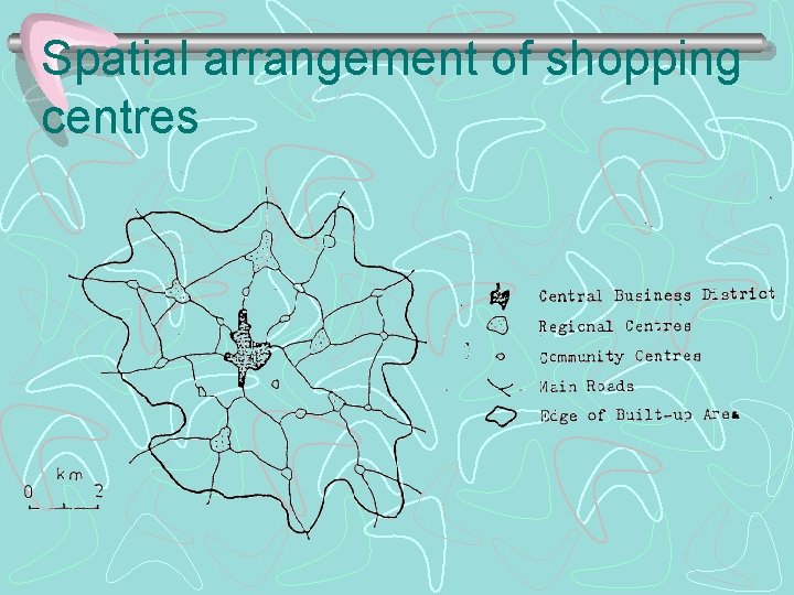 Spatial arrangement of shopping centres 