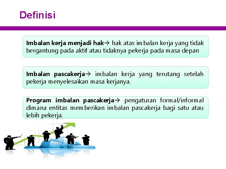 Definisi Imbalan kerja menjadi hak atas imbalan kerja yang tidak bergantung pada aktif atau