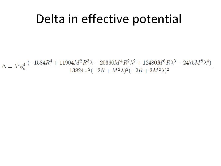 Delta in effective potential 