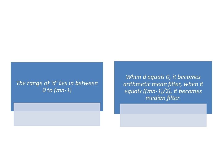 The range of ‘d’ lies in between 0 to (mn-1) When d equals 0,