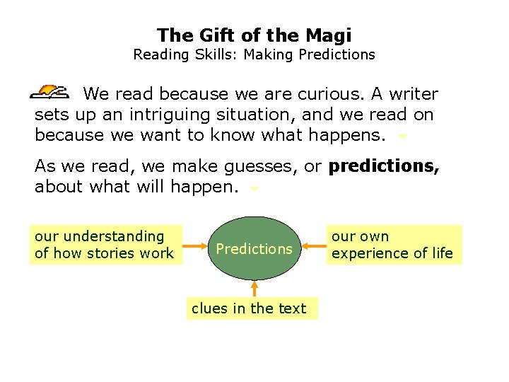The Gift of the Magi Reading Skills: Making Predictions We read because we are