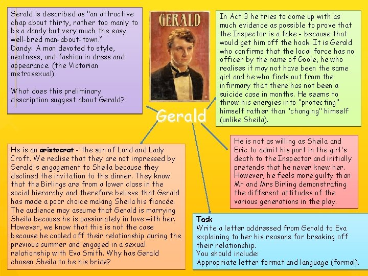 Gerald is described as "an attractive chap about thirty, rather too manly to be Gerald is described as "an attractive chap about thirty, rather too manly to be