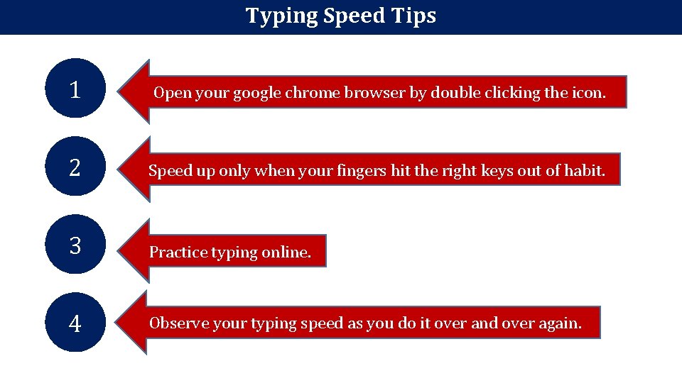 Typing Speed Tips 1 Open your google chrome browser by double clicking the icon.