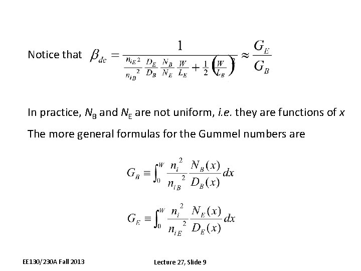 Notice that In practice, NB and NE are not uniform, i. e. they are
