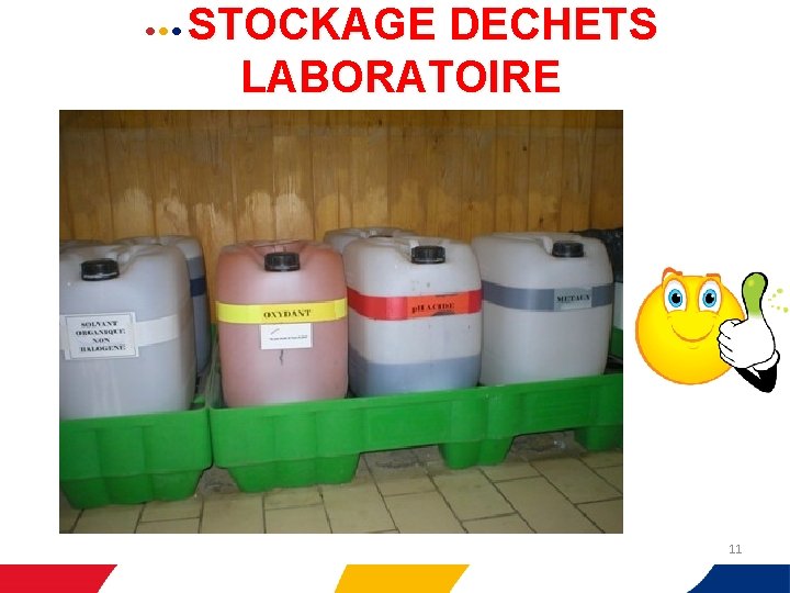  • • • STOCKAGE DECHETS LABORATOIRE 11 