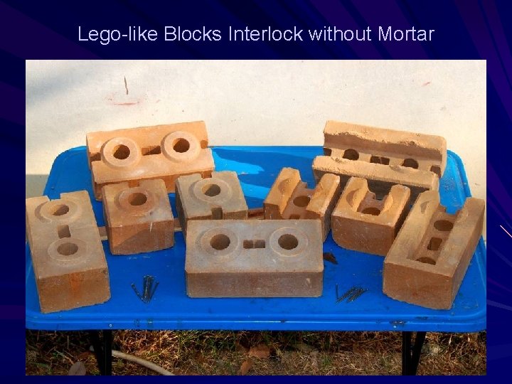 Lego-like Blocks Interlock without Mortar 