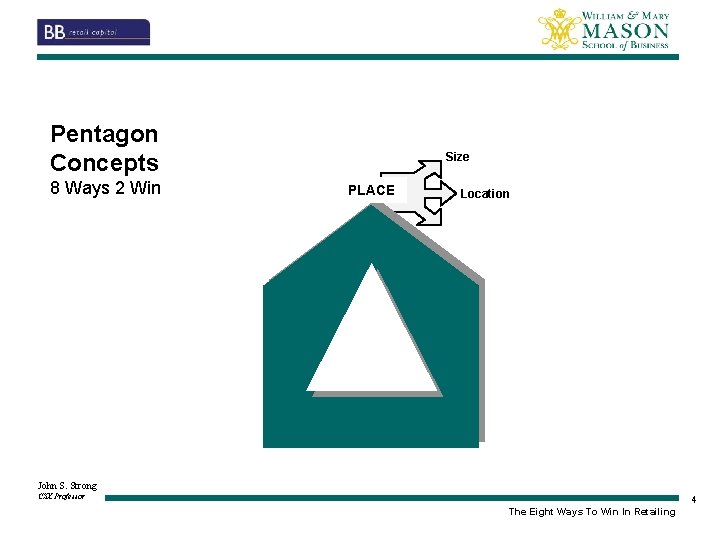Pentagon Concepts 8 Ways 2 Win Size PLACE Location John S. Strong CSX Professor