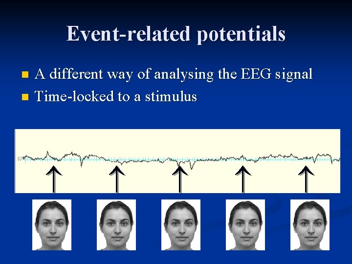 Event-related potentials A different way of analysing the EEG signal n Time-locked to a