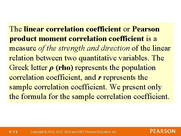 The linear correlation coefficient or Pearson product moment correlation coefficient is a measure of The linear correlation coefficient or Pearson product moment correlation coefficient is a measure of
