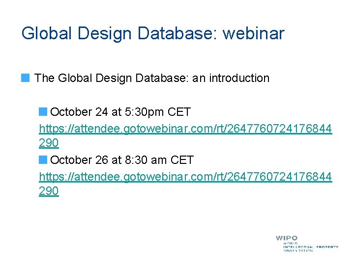 Global Design Database: webinar The Global Design Database: an introduction October 24 at 5: