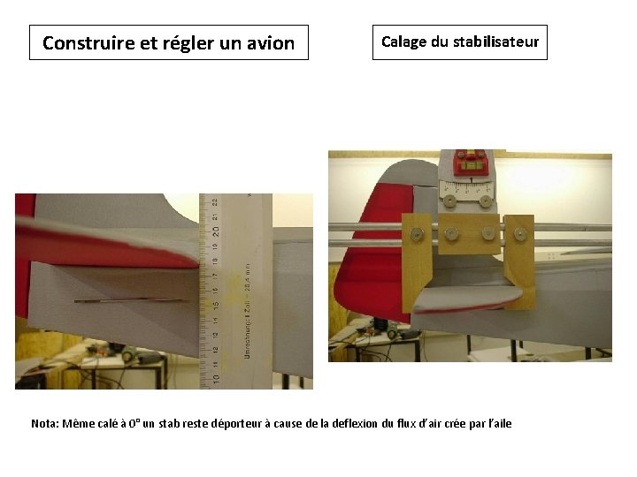 Construire et régler un avion Calage du stabilisateur Nota: Même calé à 0° un