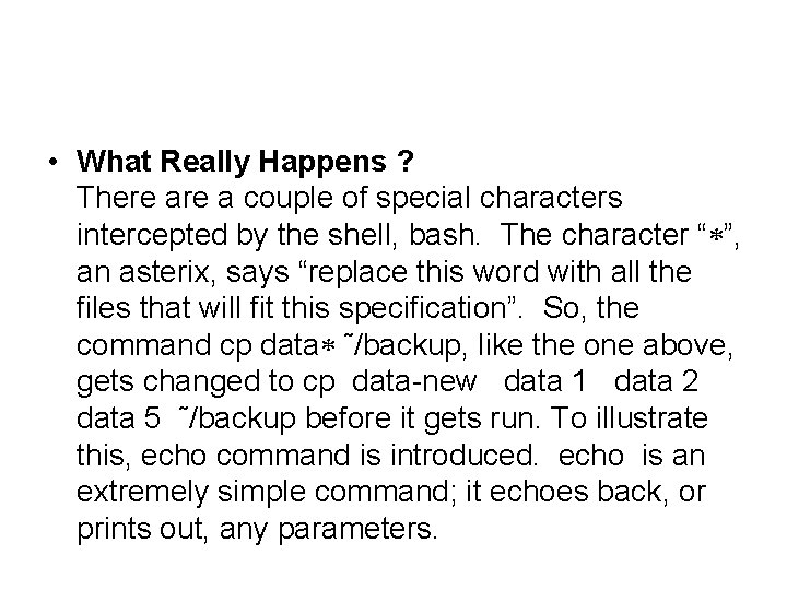  • What Really Happens ? There a couple of special characters intercepted by