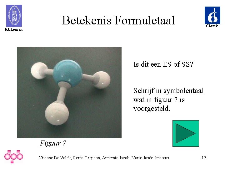 Betekenis Formuletaal Chemie KULeuven Is dit een ES of SS? Schrijf in symbolentaal wat