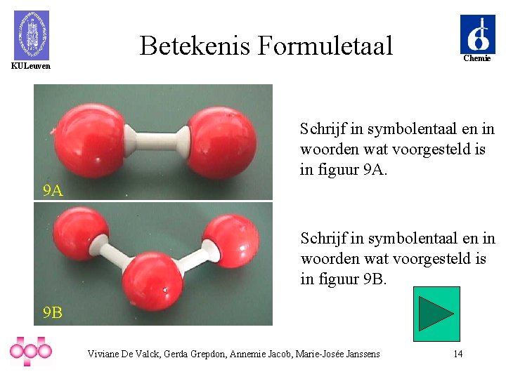 Betekenis Formuletaal Chemie KULeuven Schrijf in symbolentaal en in woorden wat voorgesteld is in