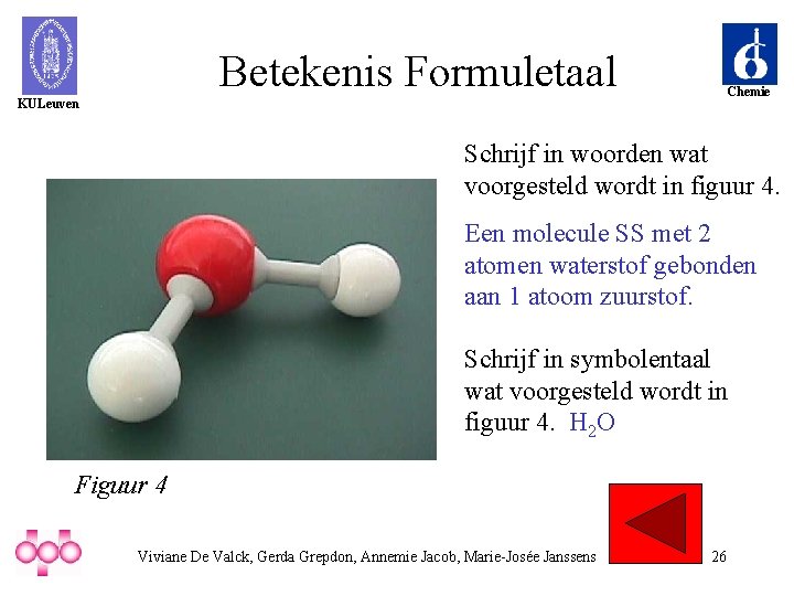 Betekenis Formuletaal Chemie KULeuven Schrijf in woorden wat voorgesteld wordt in figuur 4. Een