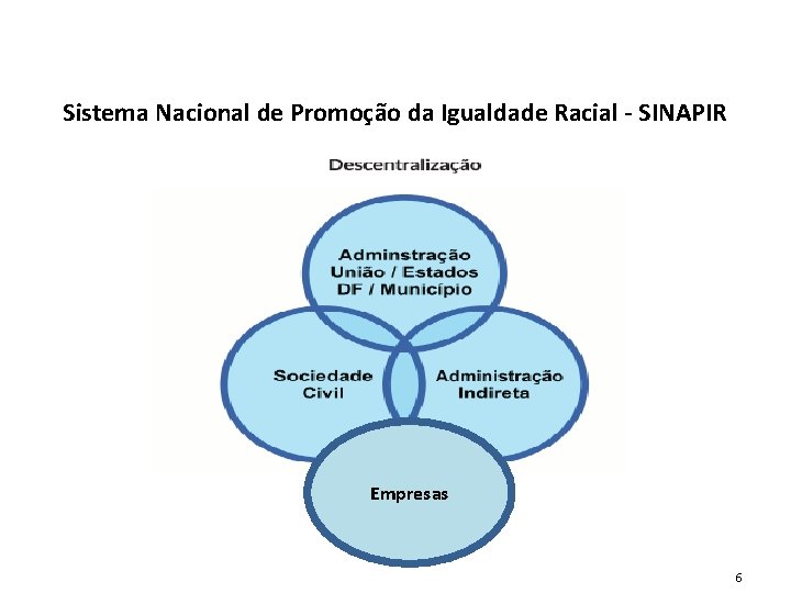 Sistema Nacional de Promoção da Igualdade Racial - SINAPIR Empresas 6 