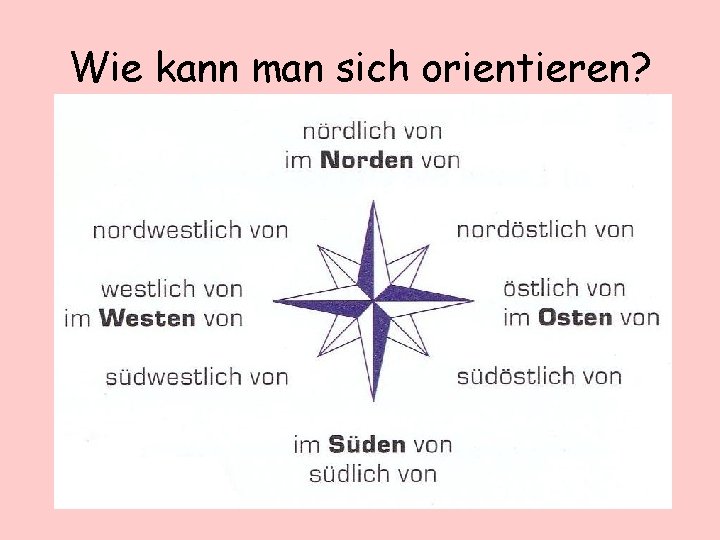 Wie kann man sich orientieren? Wie kann man sich orientieren?