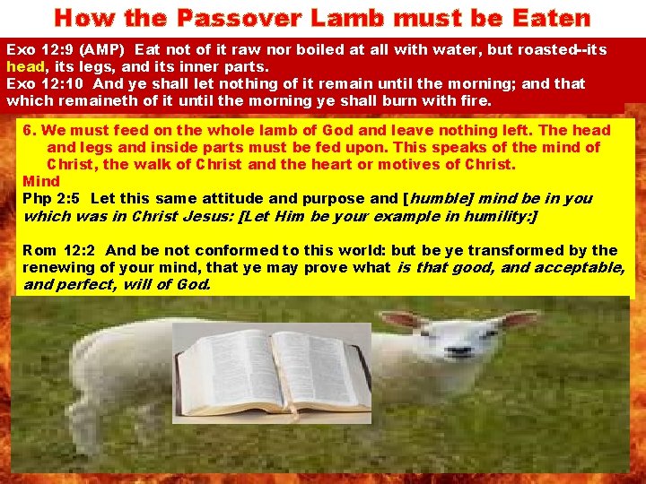 How the Passover Lamb must be Eaten Exo 12: 9 notnot of it nor