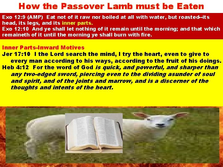 How the Passover Lamb must be Eaten Exo 12: 9 notnot of it nor